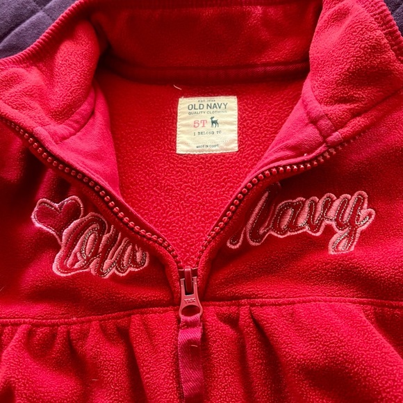 Old Navy Girls Red Fleece Sweatshirt - Picture 2 of 5